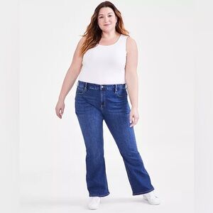 Style & Co. Women's Dark Blue Petite Flare Jeans Size 16WP
